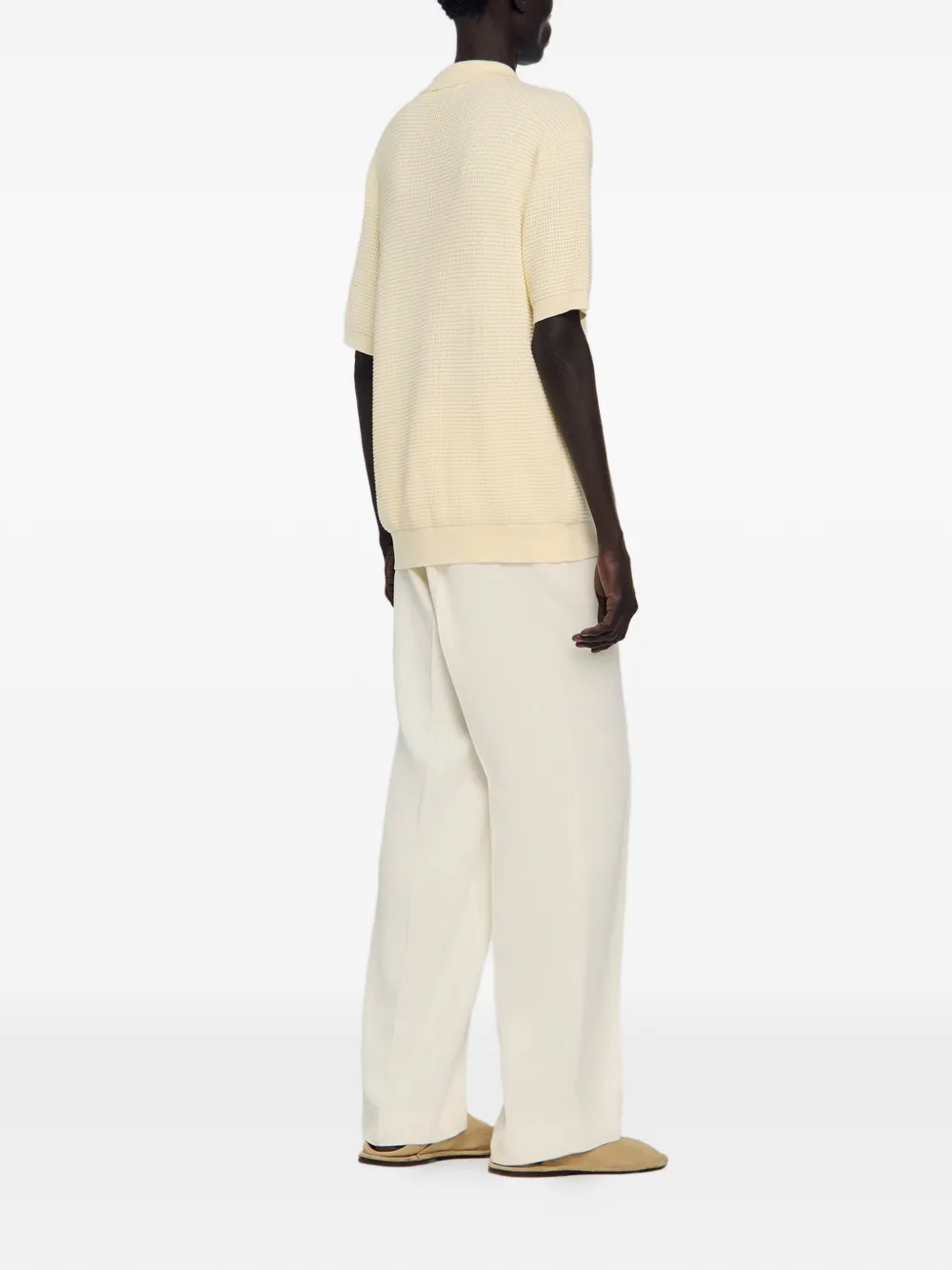 SANDRO Poloshirt met wafelpatroon Beige