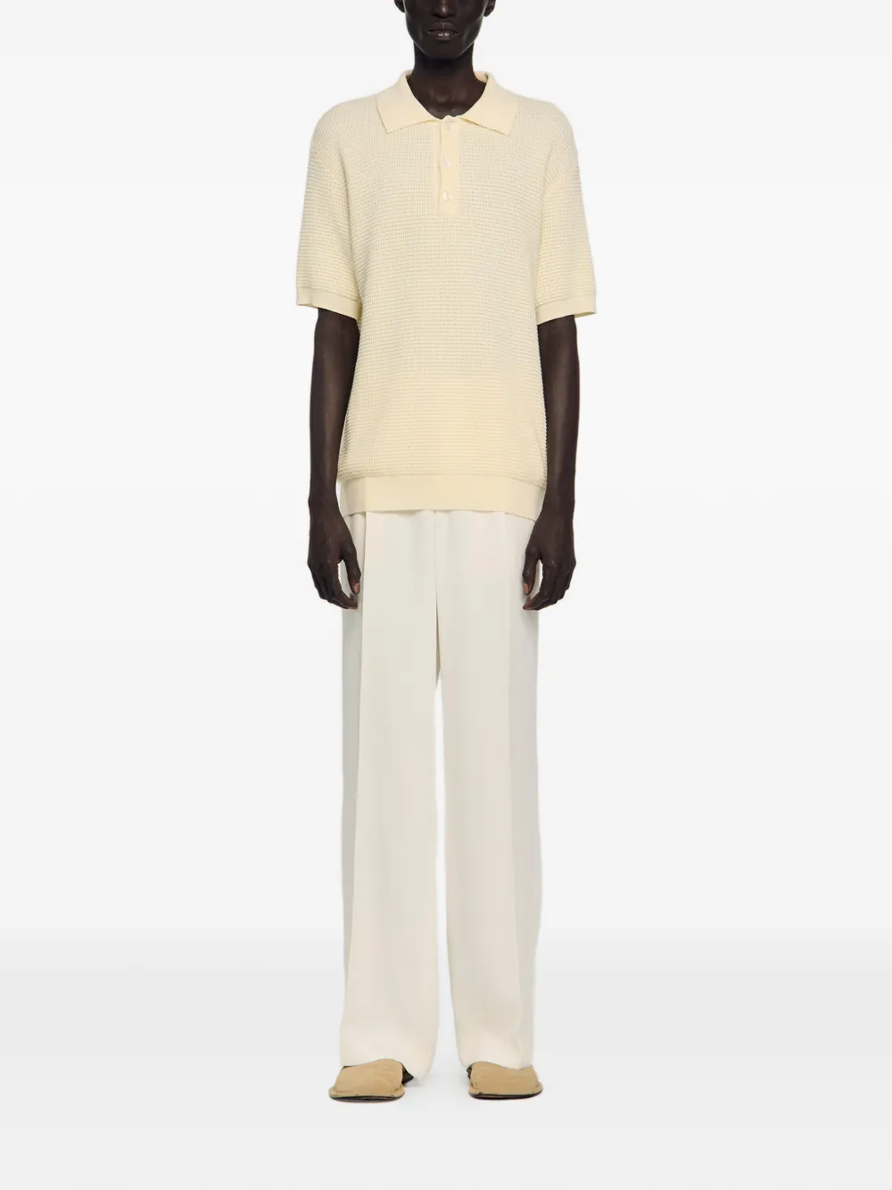 SANDRO Poloshirt met wafelpatroon Beige
