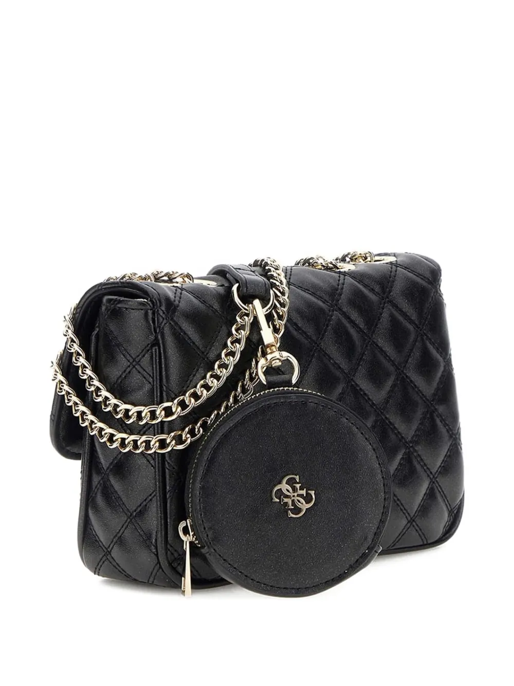 guess kids Gewatteerde crossbodytas met ketting Zwart