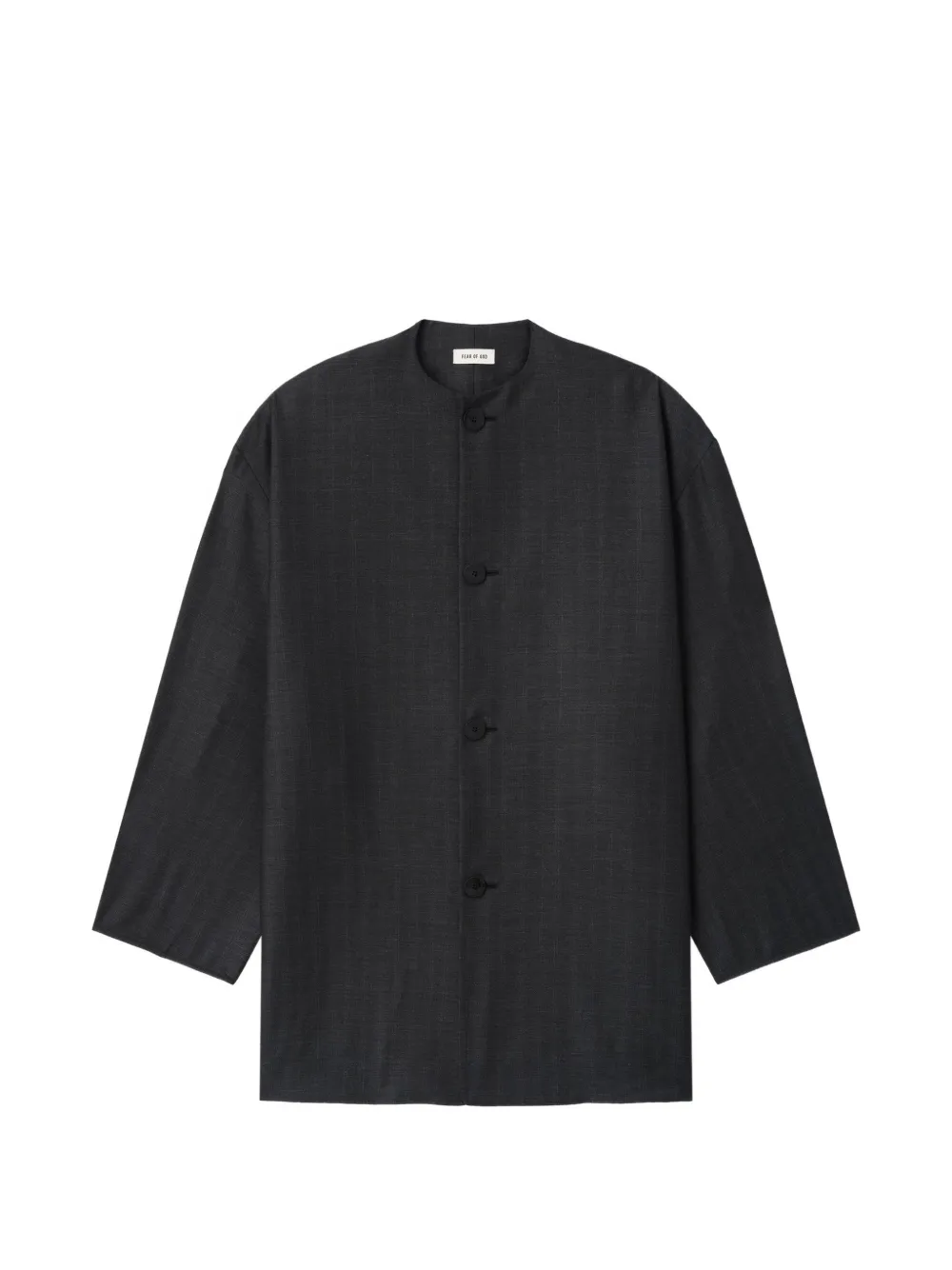 Fear Of God striped collarless jacket - Grau