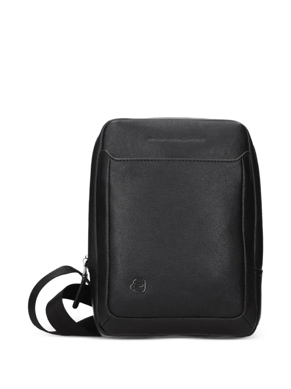PIQUADRO logo-plaque leather crossbody bag - Nero