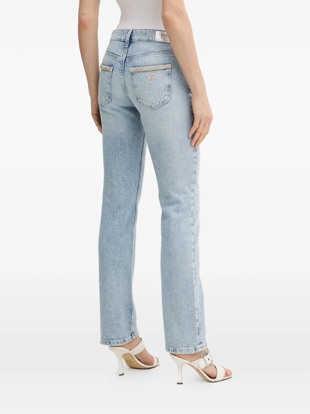 GUESS USA Jeans met kralen-zak Blauw