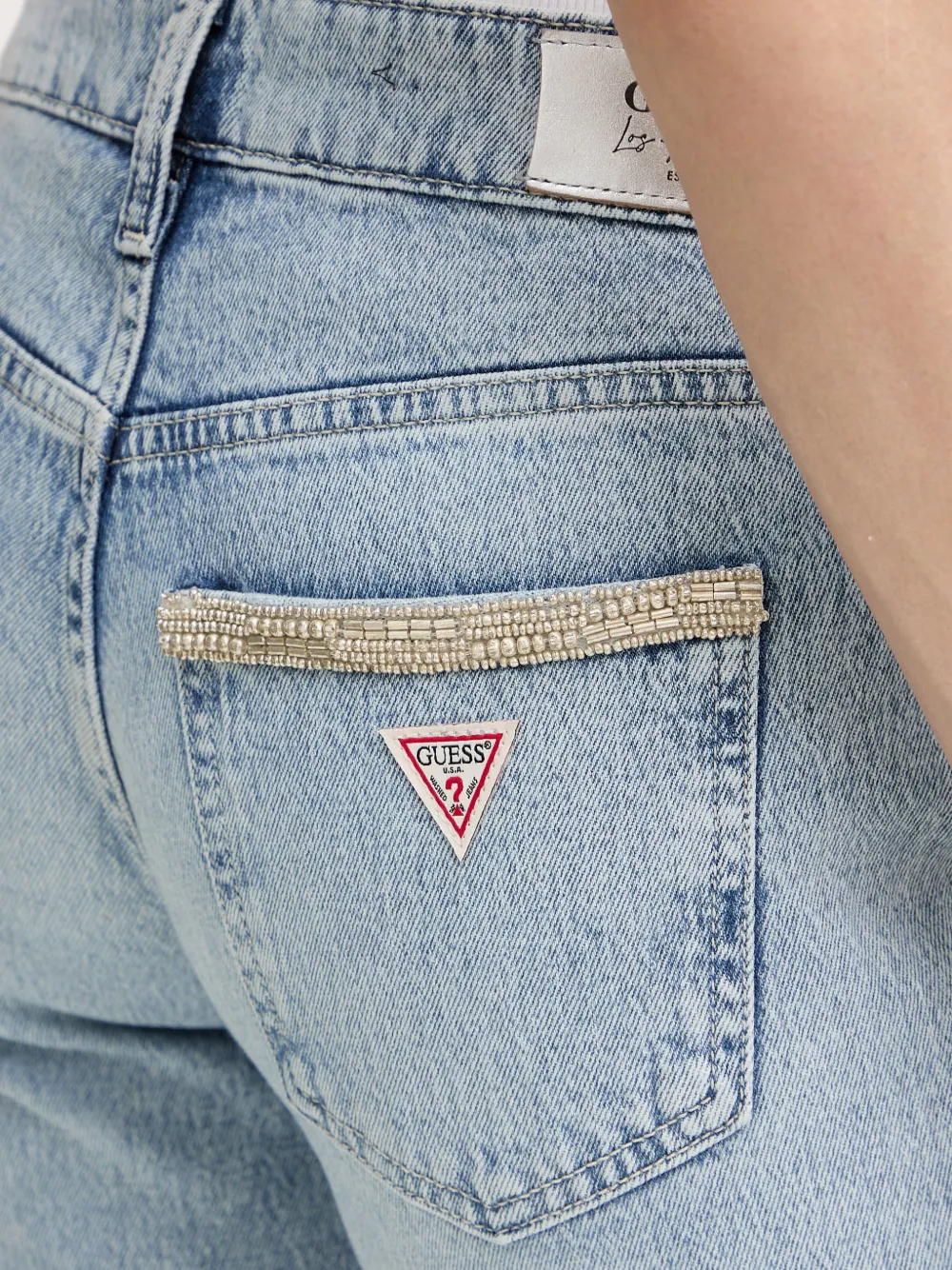 GUESS USA Jeans met kralen-zak Blauw