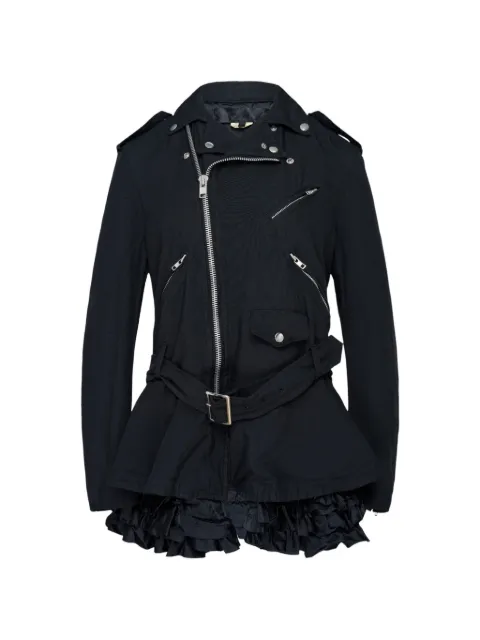 Comme Des Garçons Comme Des Garçons ruffled belted biker jacket