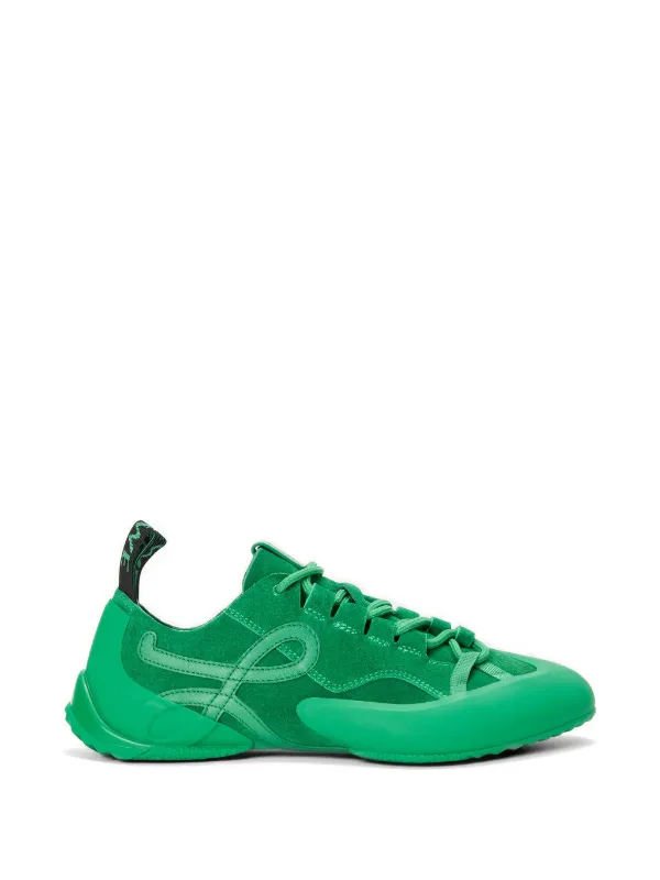 Loewe Grip Sneakers in Suede Calfskin in Green