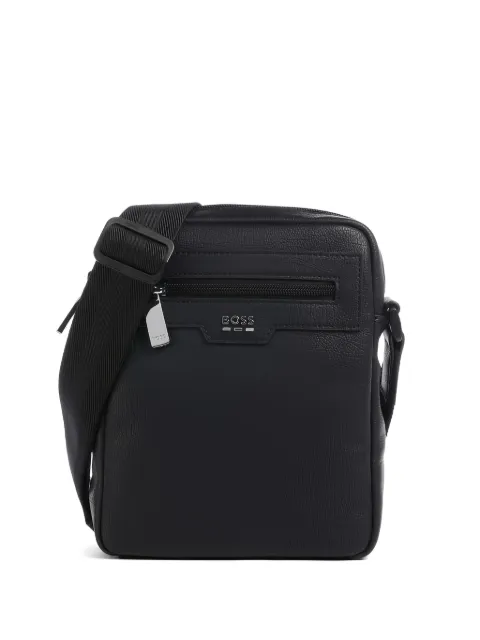 BOSS pebbled leather messenger bag