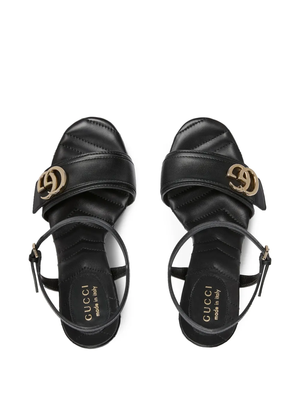 Gucci Double G matelassé sandals Zwart