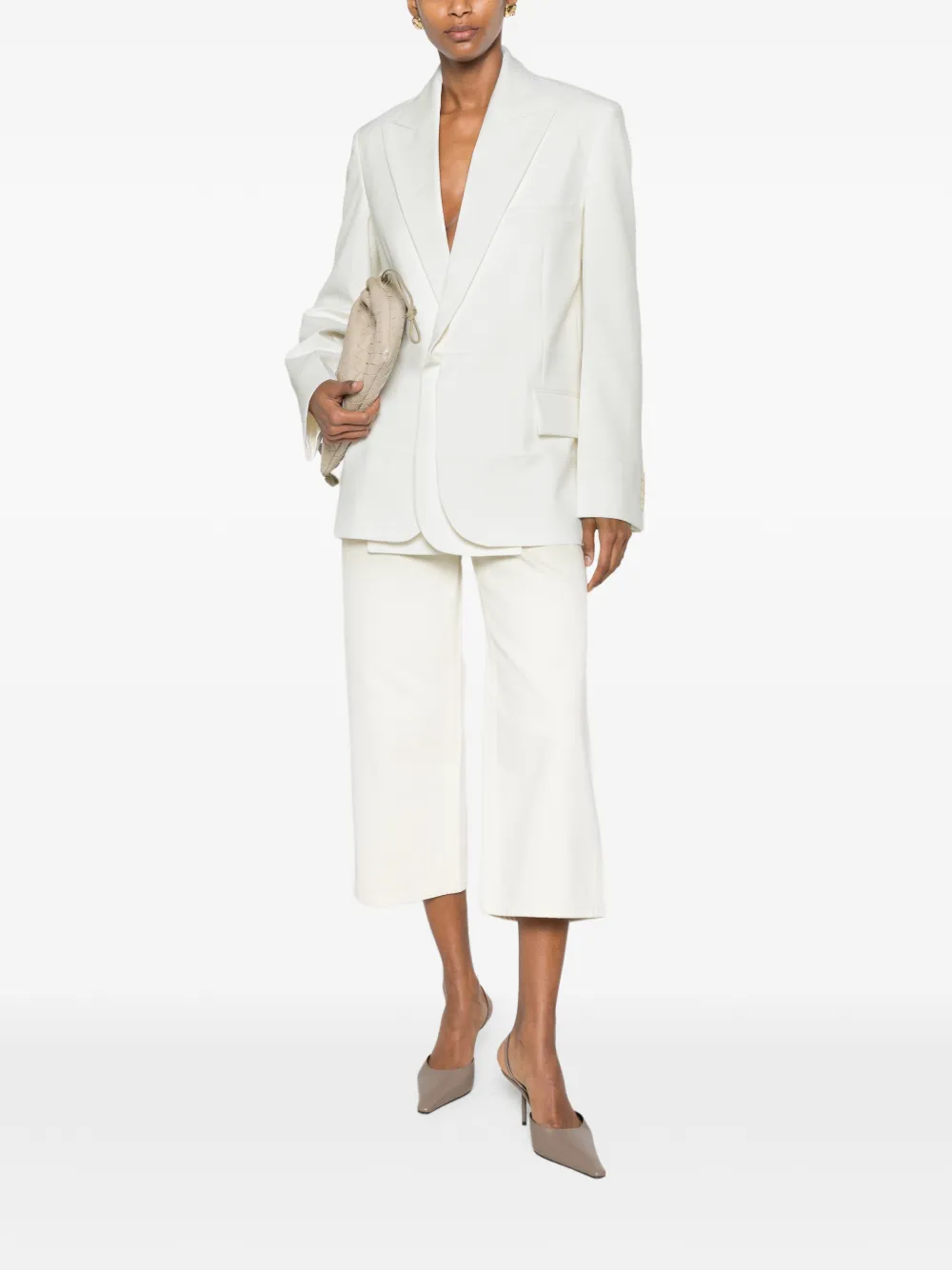 Victoria Beckham Blazer van wolblend Wit