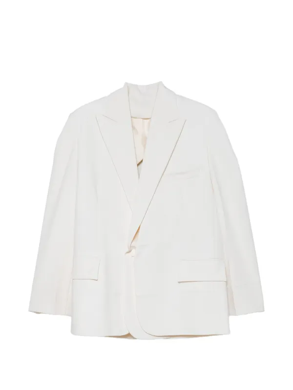 Victoria Beckham Long-sleeve Blazer in White