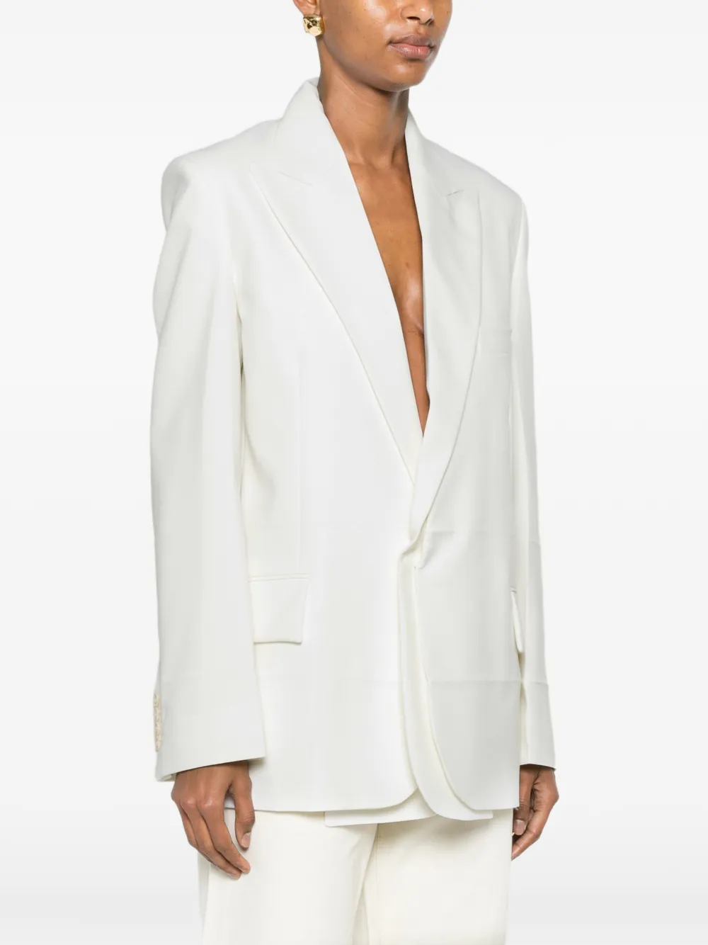 Victoria Beckham Blazer van wolblend Wit