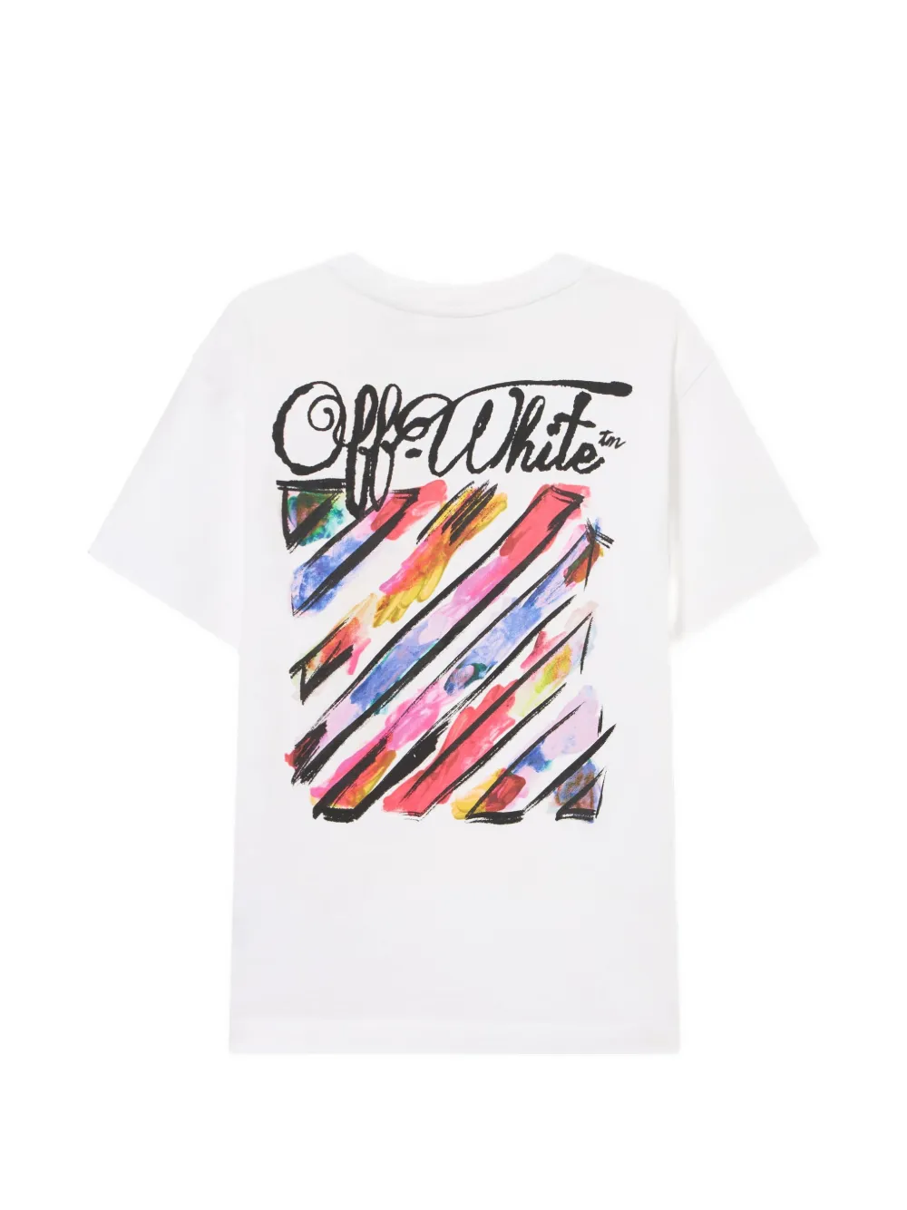 Off-White Kids Diag Watercolour T-shirt Wit
