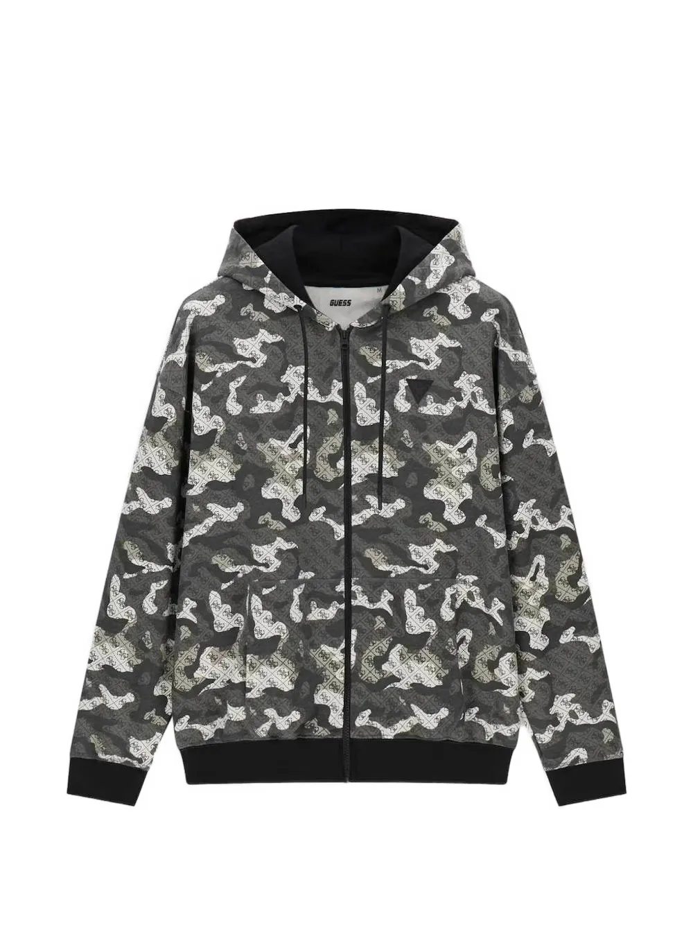 GUESS USA Felpa con stampa camouflage e cappuccio - Grigio