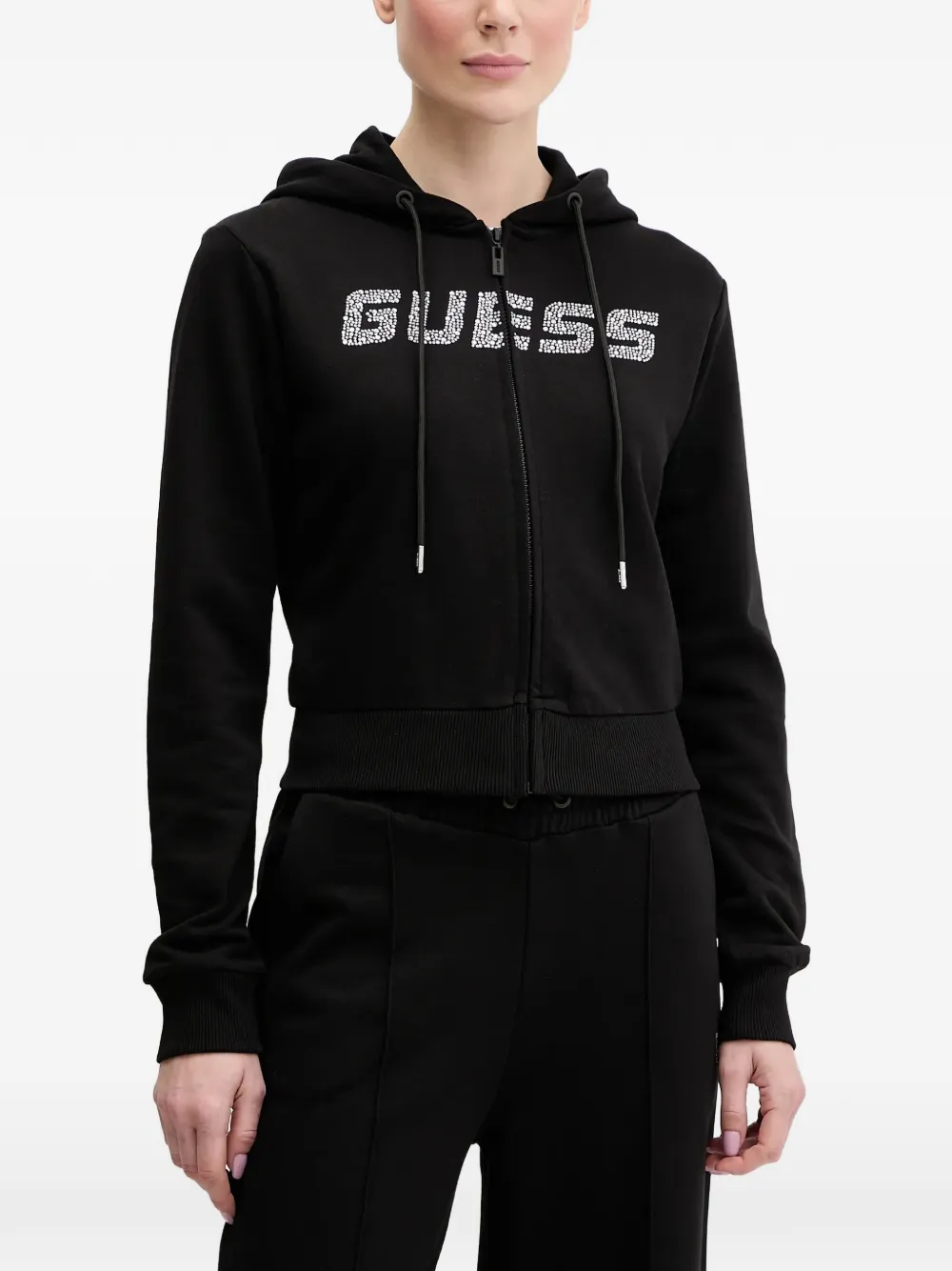 GUESS USA Felpa con strass - Nero