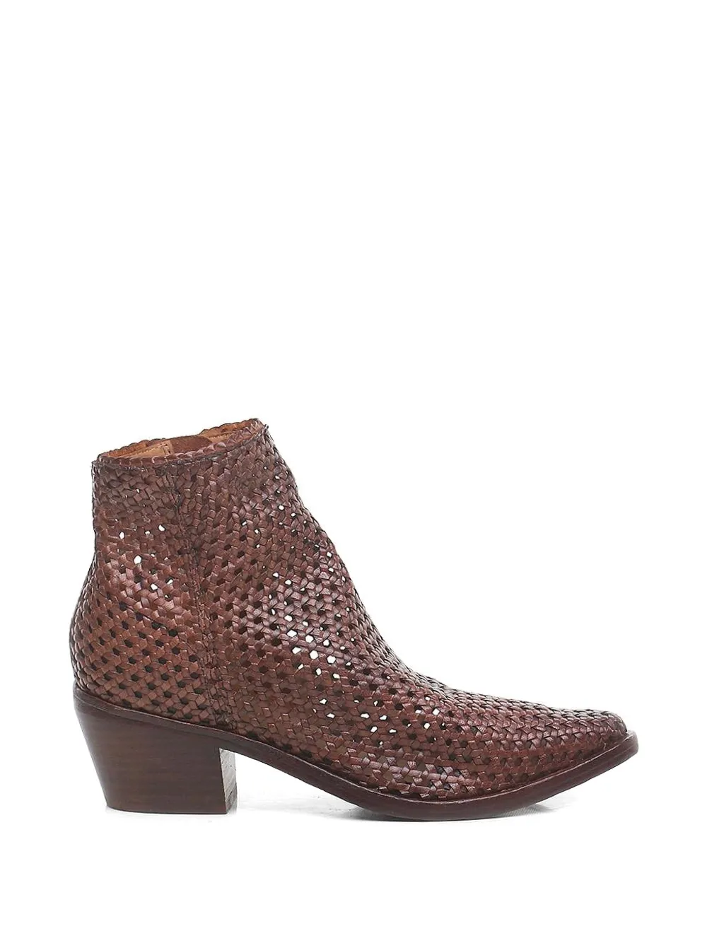 Zolfo Woven Leather Boots In Brown