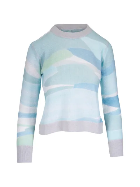 Kinross Cashmere landscape-intarsia jumper