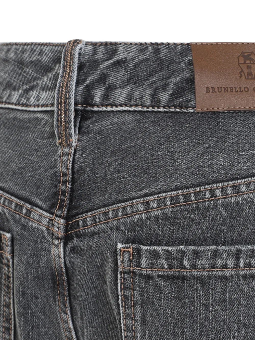  Brunello Cucinelli Vaqueros Con Cadena Monili - Gris 