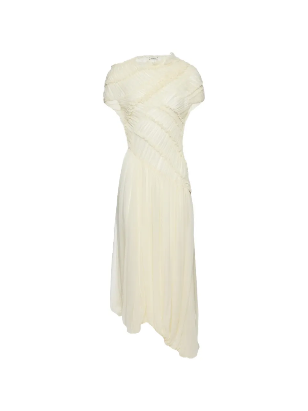 Magda Butrym ruched-effect ruffled dress - Toni neutri