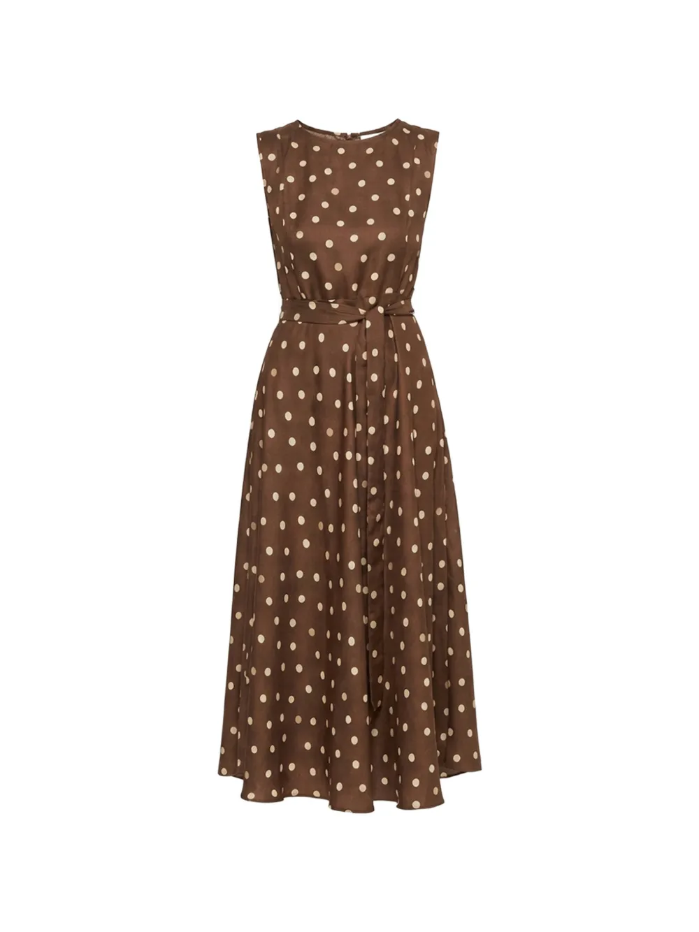 'S Max Mara Abito lungo Martina a pois - Marrone