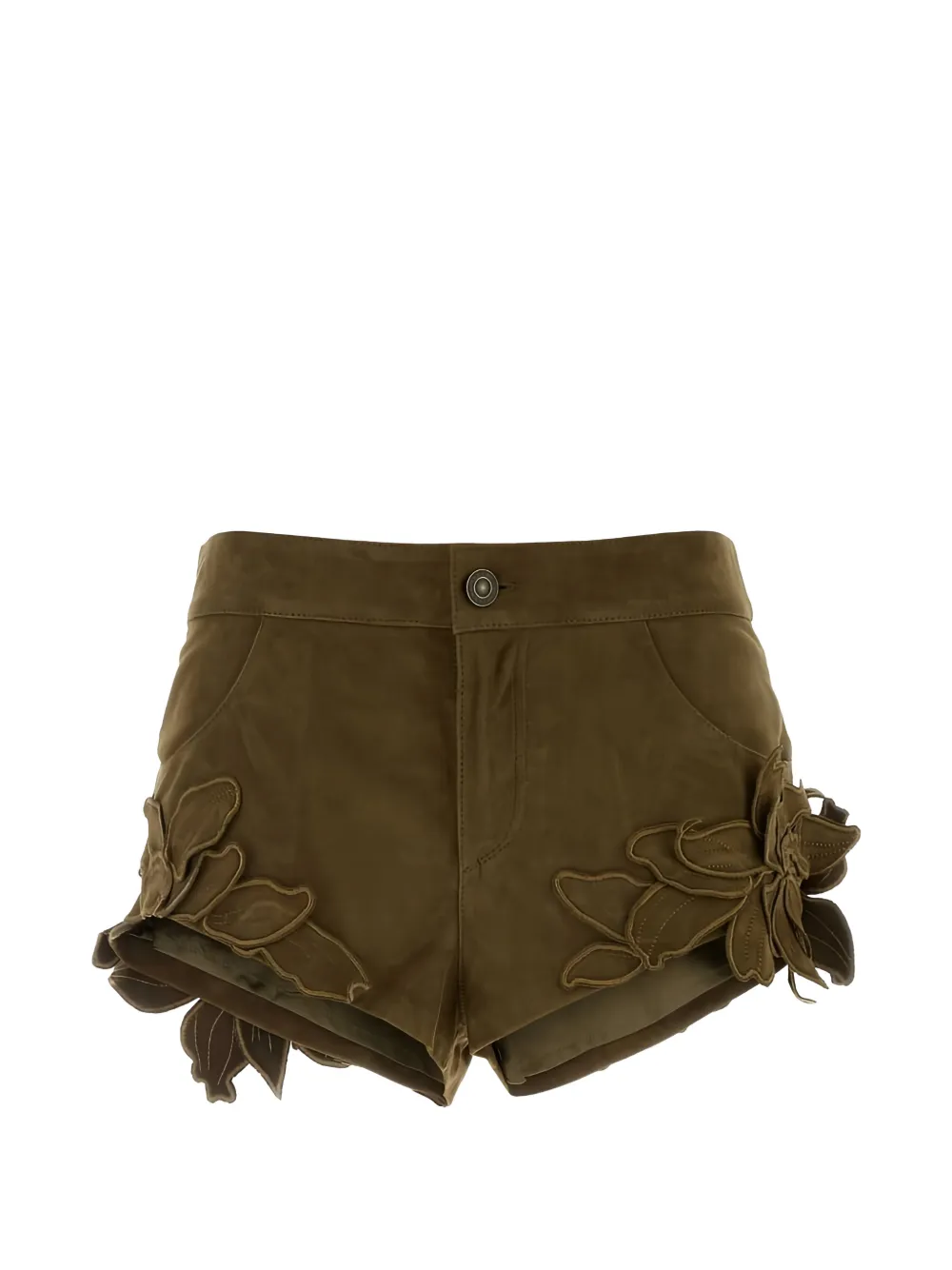 ISABEL MARANT Kevana floral-appliqué shorts - Grün
