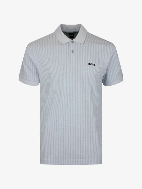 BOSS cotton-piqué polo shirt with all-over print