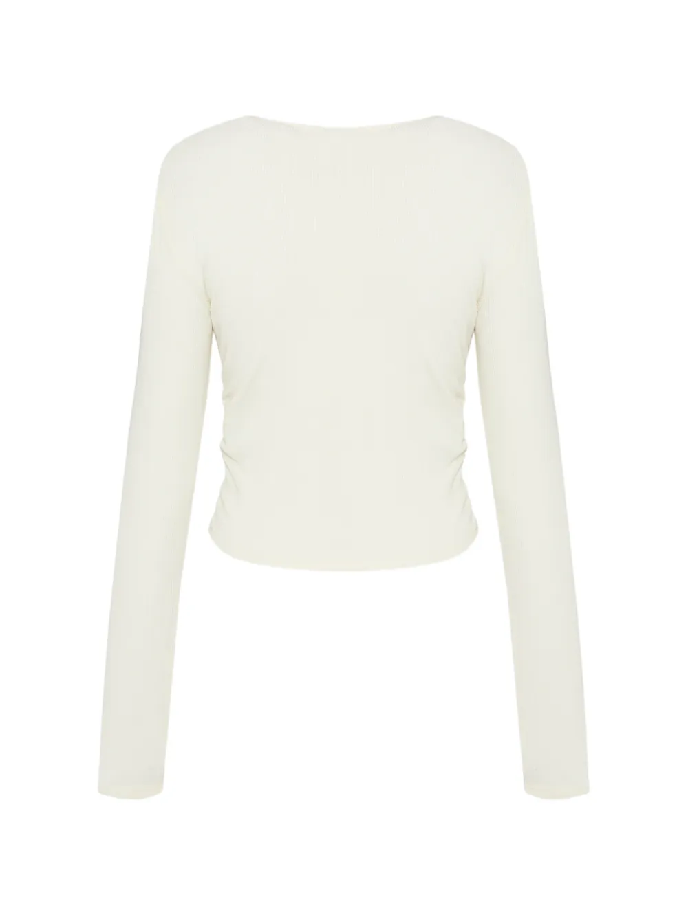 GUESS USA Ribgebreid gesmockt T-shirt Beige