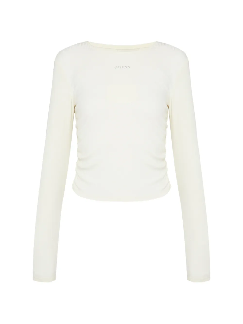 GUESS USA ribbed-knit gathered T-shirt - Toni neutri