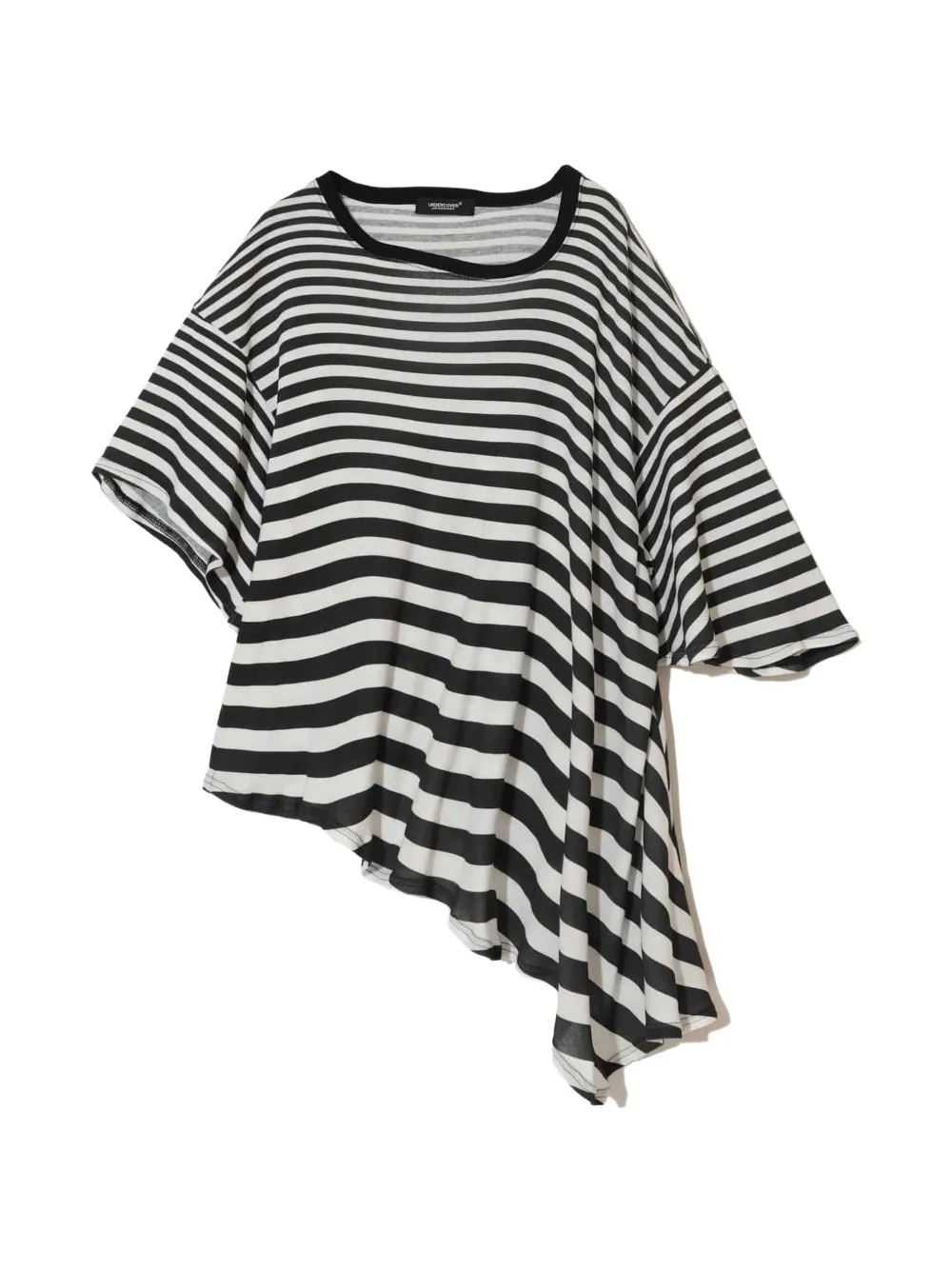 Undercover asymmetric striped T-shirt - Bianco