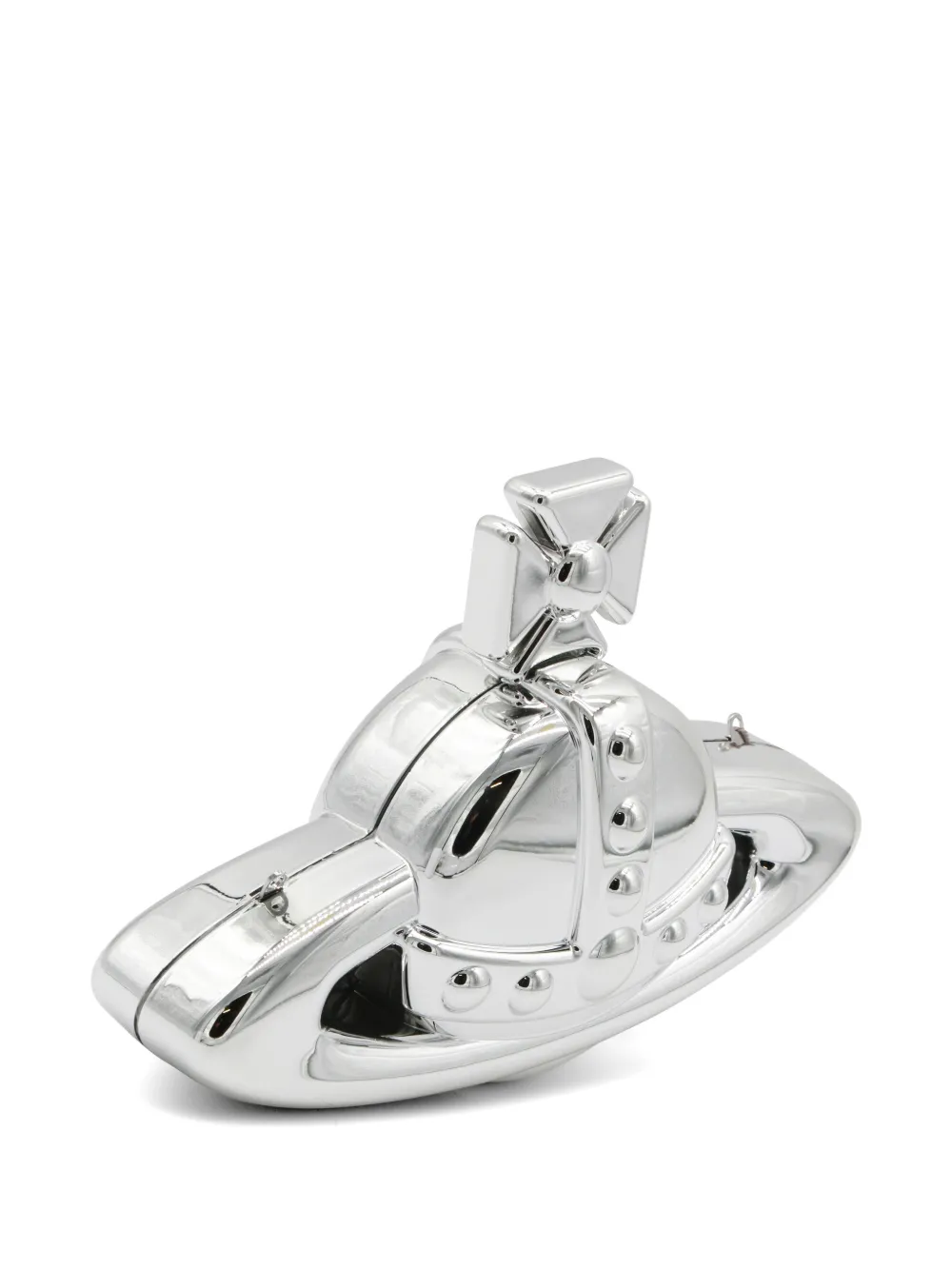 Vivienne Westwood Orbメタリック クラッチバッグ | シルバートーン