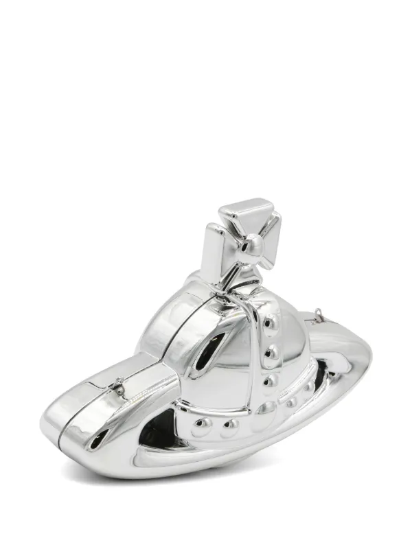 Vivienne Westwood Orbメタリック クラッチバッグ | シルバートーン