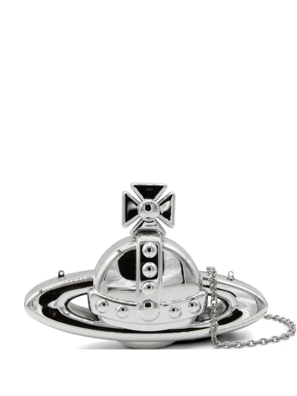 Vivienne Westwood Orbメタリック クラッチバッグ | シルバートーン