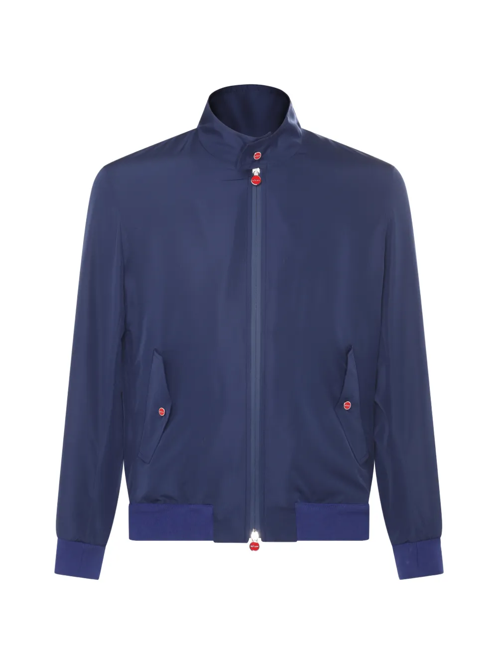 Kiton high-neck ribbed-trim jacket - Blu