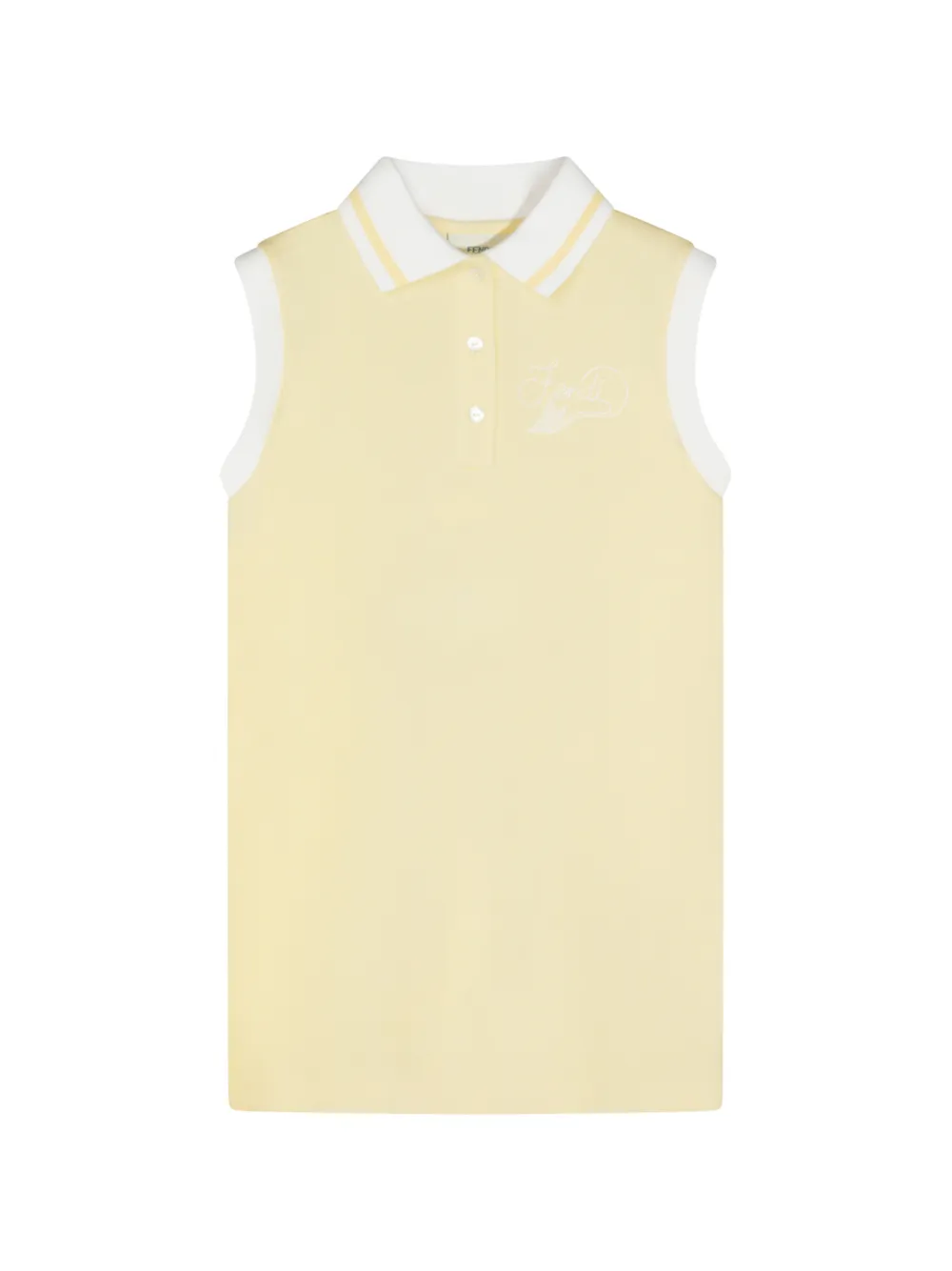 Fendi Kids logo-embroidered sleeveless dress - Yellow