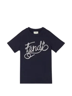 Fendi Kids logo-print T-shirt | Blue | FARFETCH