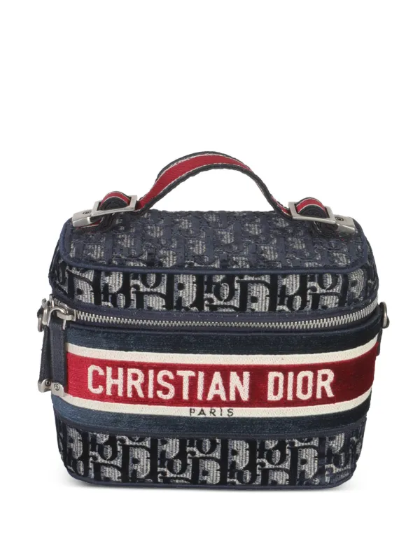 Dior Pre-owned 2021 Diortravel Oblique-monogram Make-up Bag in Blue