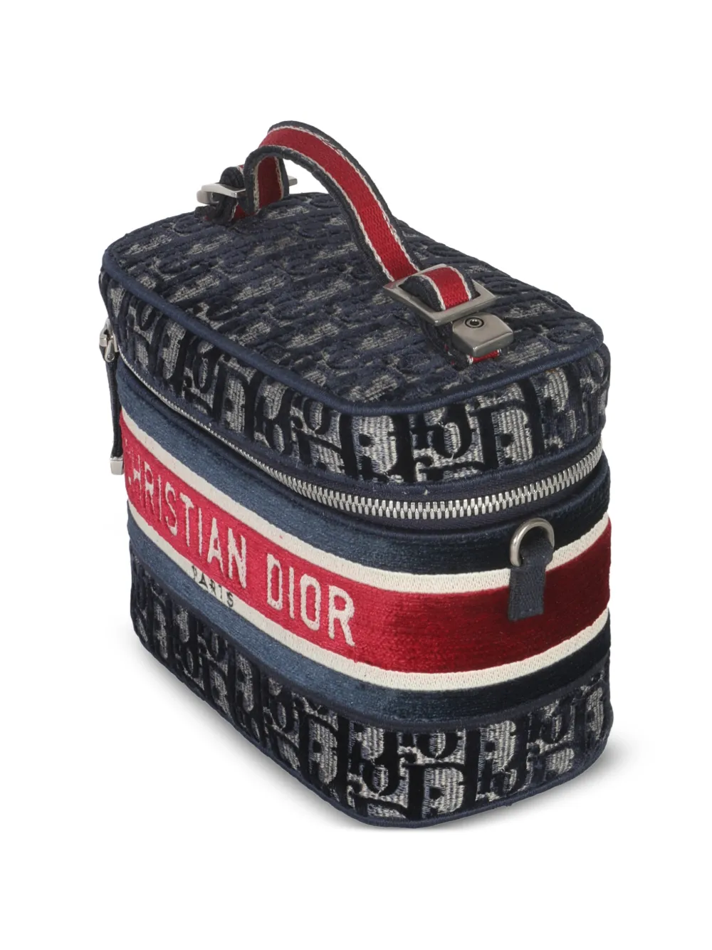 Dior Pre-owned 2021 Diortravel Oblique-monogram Make-up Bag in Blue, view 3