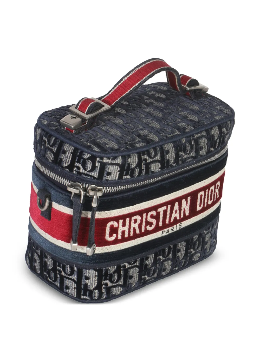 Dior Pre-owned 2021 Diortravel Oblique-monogram Make-up Bag in Blue, view 4