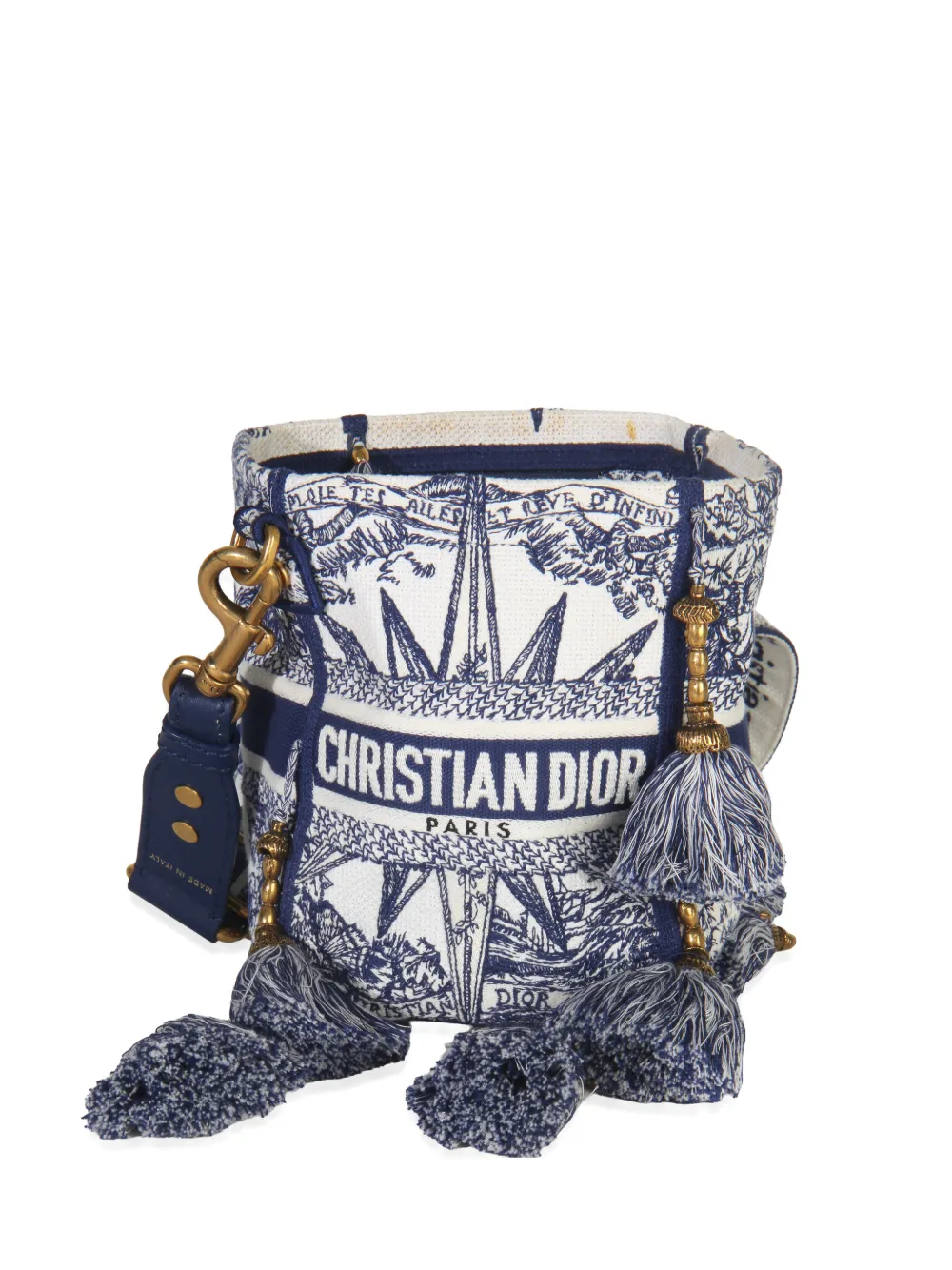 Christian Dior Pre-Owned D-Bubble Toile de Jouy bucket bag - Bianco