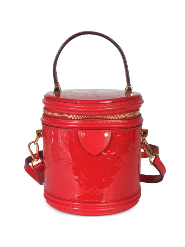 Louis Vuitton Pre-owned 2019 Monogram Vernis Cannes Bucket Bag in Red