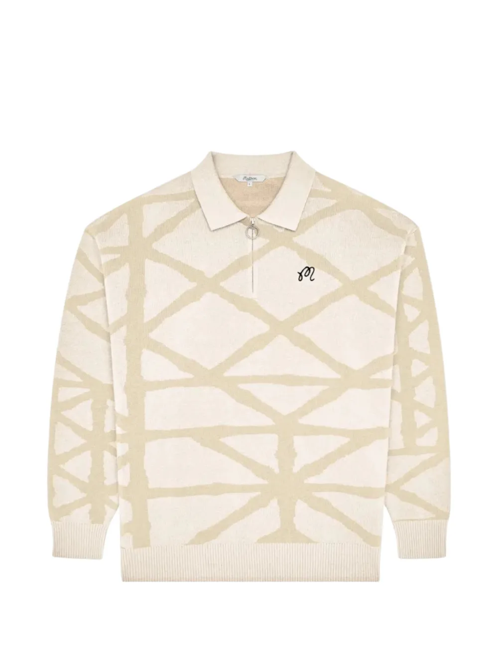 Malbon Golf 베르단 기하학 패턴 폴로 셔츠 | 뉴트럴 | Image 1