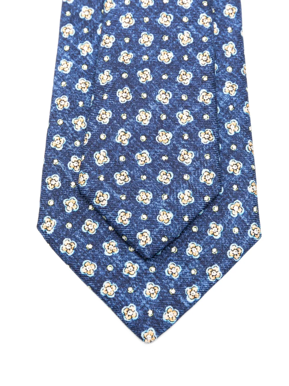  Kiton Corbata De Seda Con Estampado Floral - Azul 