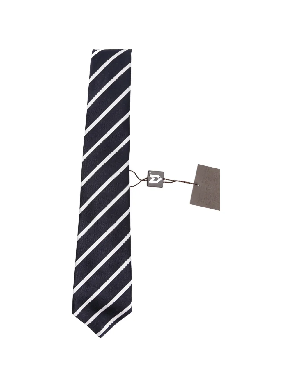 Kiton diagonal-stripe silk tie - Blau