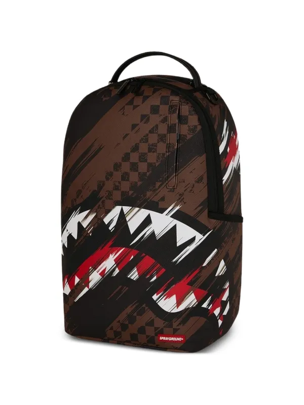 Sprayground Checkered shark-print Backpack | Black | FARFETCH