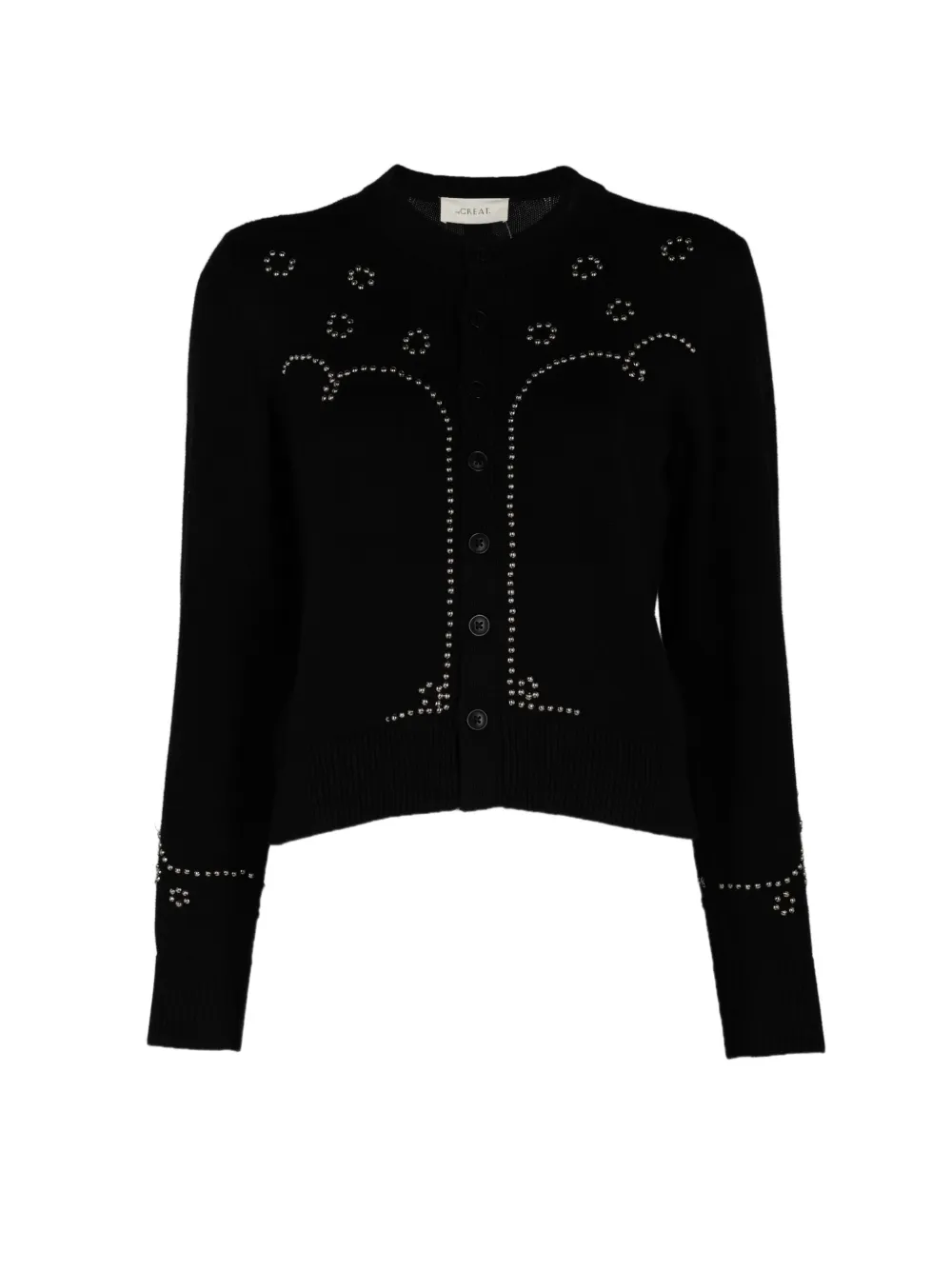 The Great. studded cardigan - Schwarz