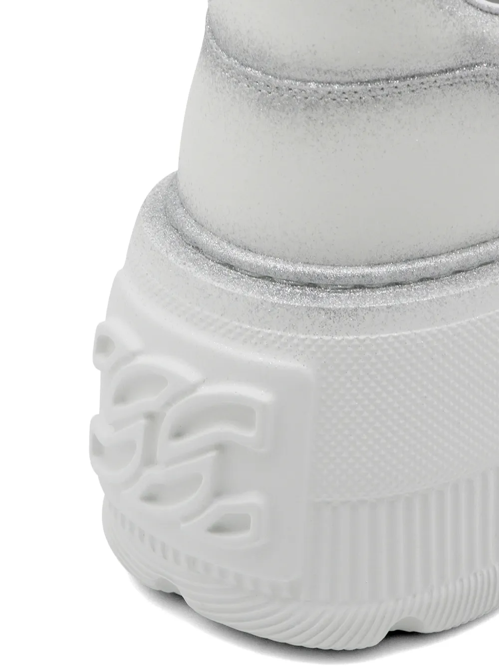 Casadei glitter-effect platform sneakers Wit