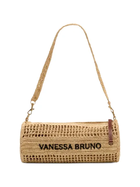 Vanessa Bruno skuldertaske i åben strik og bast