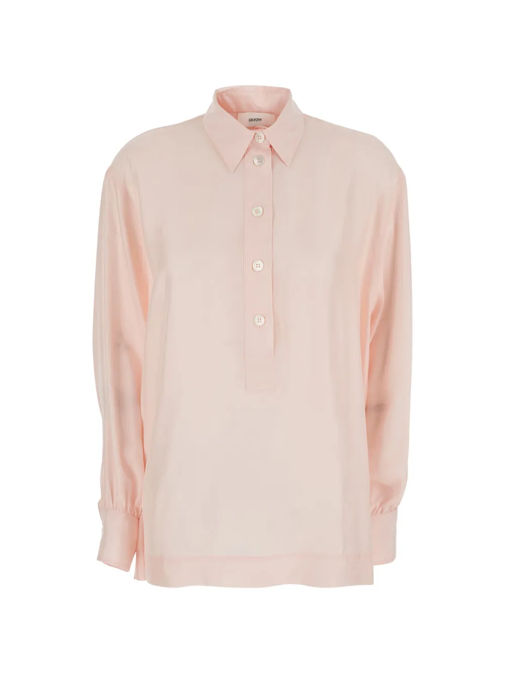 Grifoni button-placket long-sleeve blouse - Rosa