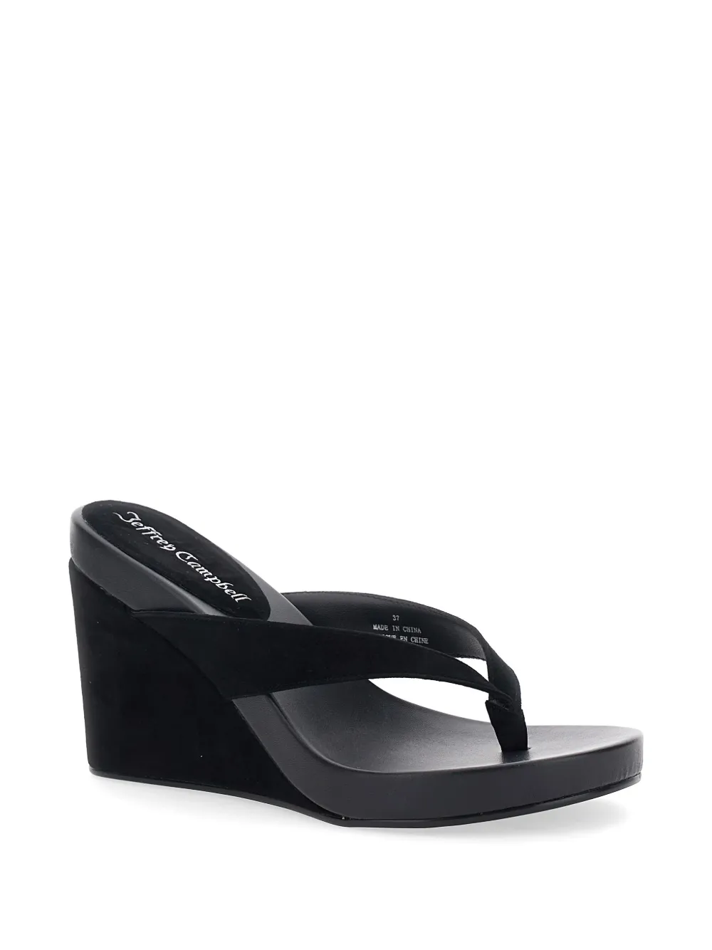 Jeffrey Campbell Liezel suede wedge sandals Zwart