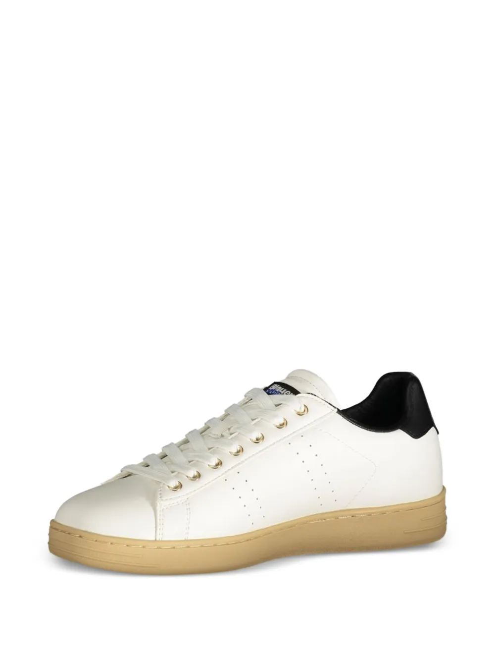 Blauer perforated logo-print sneakers Beige