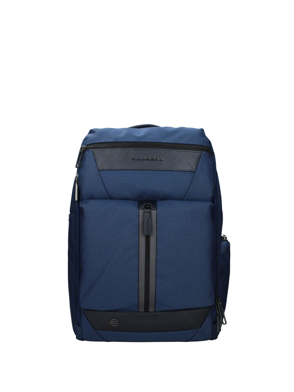 PIQUADRO leather-trimmed textured backpack - Blu