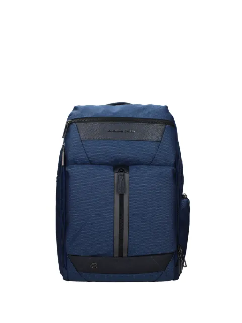 PIQUADRO leather-trimmed textured backpack